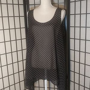 Torrid Polka Dot High-Low Chiffon Tank